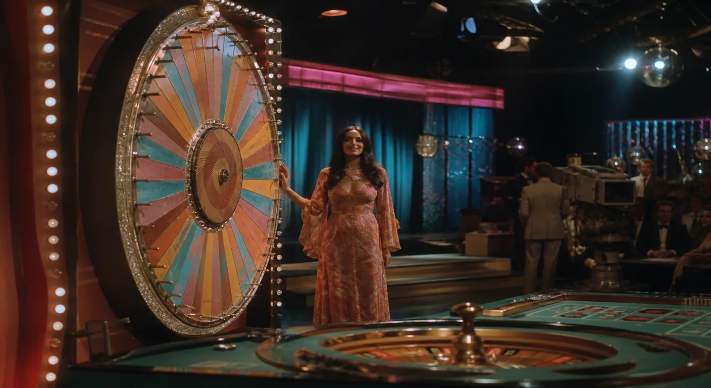 Prize wheel in a disco studio